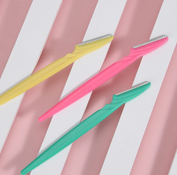 Beautiful 3PCS  Eyebrow Shaping Trimmer Stainless  Steel Pointed Blade Razor.
