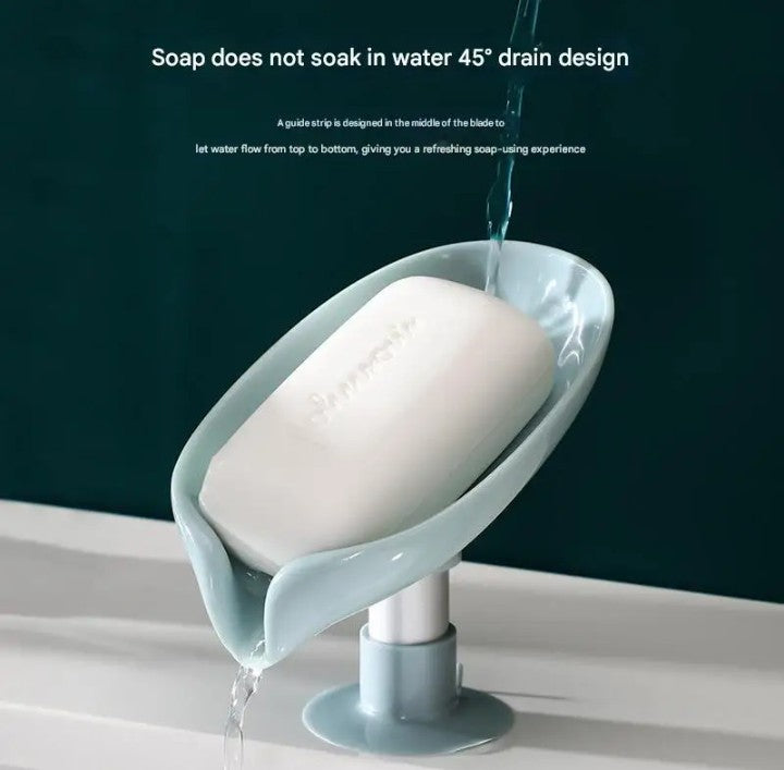 Beautiful Luxury Leaf Shape Box Drain Soap Holder Dish