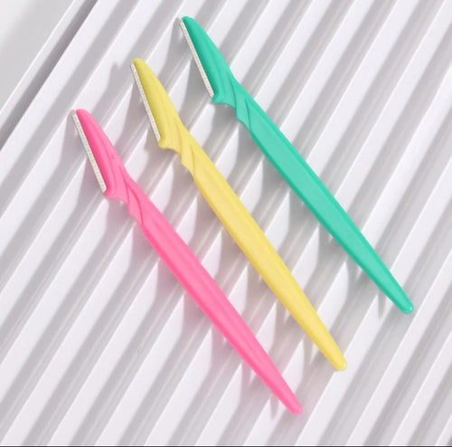 Beautiful 3PCS  Eyebrow Shaping Trimmer Stainless  Steel Pointed Blade Razor.