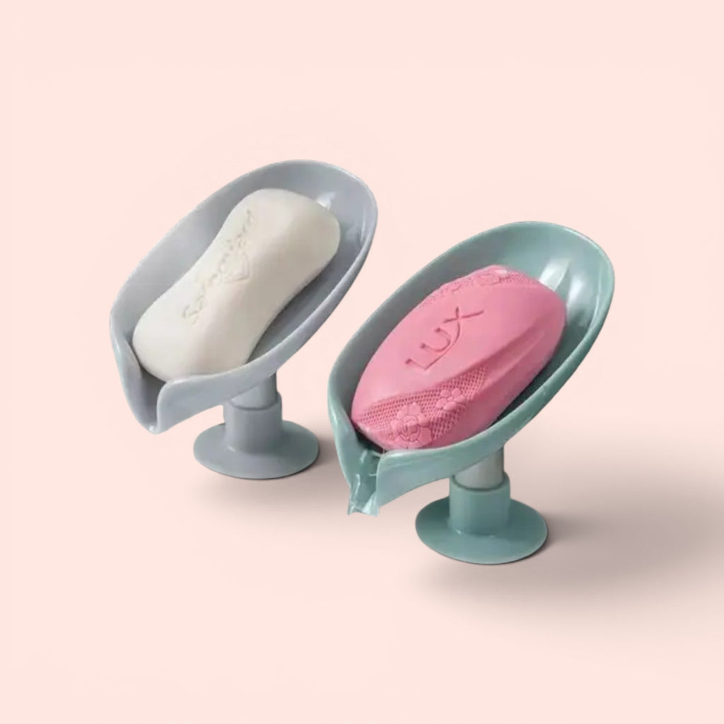 Beautiful Luxury Leaf Shape Box Drain Soap Holder Dish